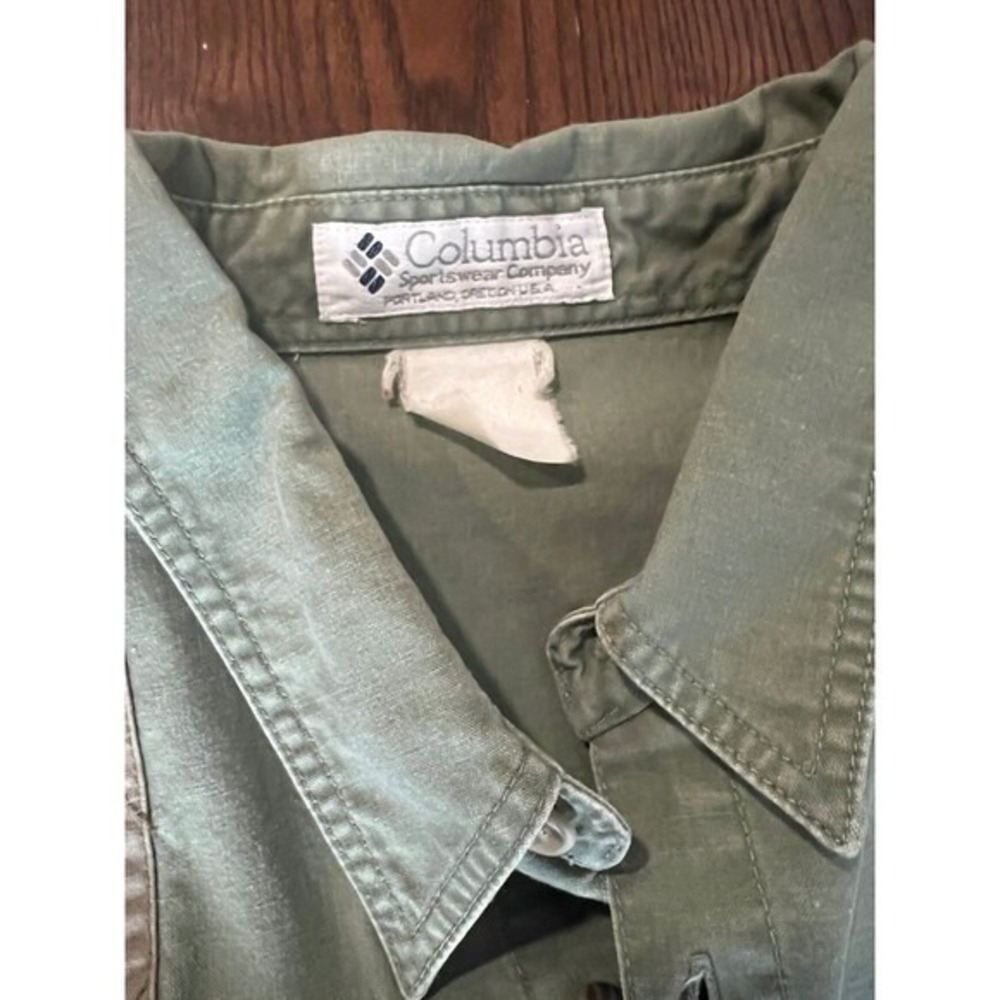 Columbia‎ Hunting Shirt Mens XXL Olive Quilted Shoulder Outdoor Workwear Utility - Picture 6 of 10